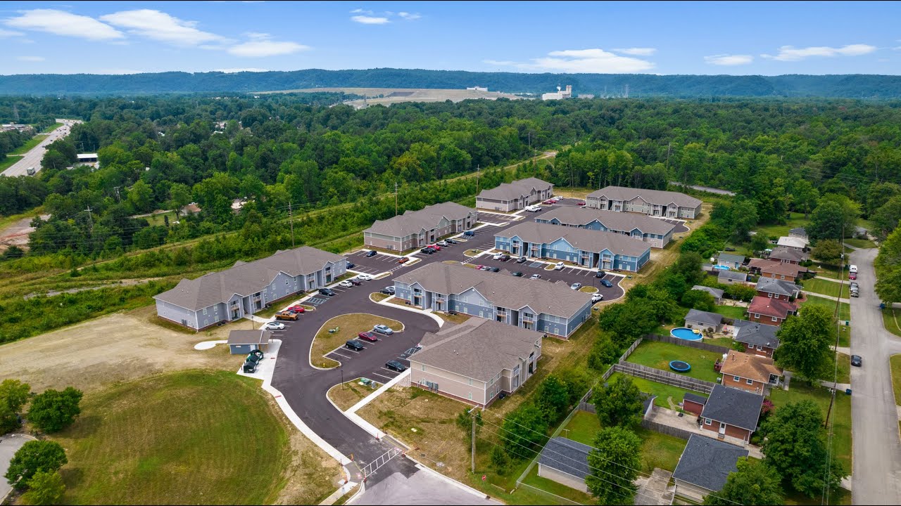 Aerial drone view of the Cane Run Station apartment community in Louisville, Kentucky — video tour cover image